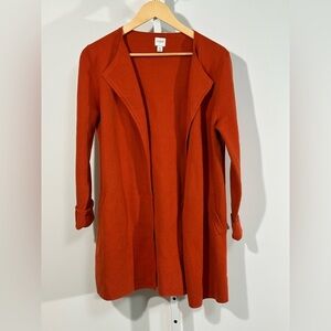 J.Crew Open Front Knit Cardigan Coat – Rust Orange, Size S